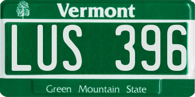 VT license plate LUS396