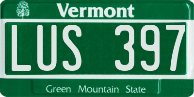 VT license plate LUS397