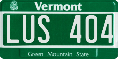 VT license plate LUS404