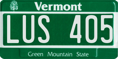 VT license plate LUS405