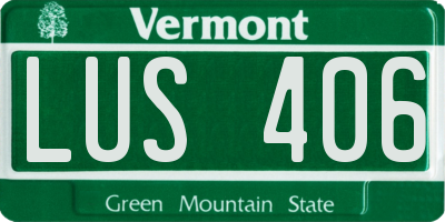 VT license plate LUS406