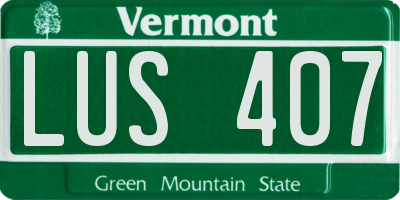 VT license plate LUS407