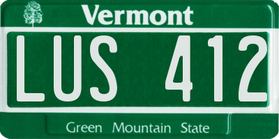VT license plate LUS412