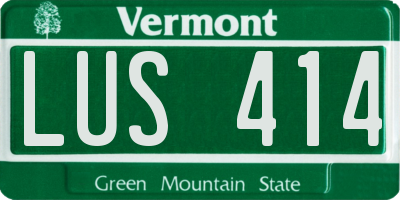 VT license plate LUS414