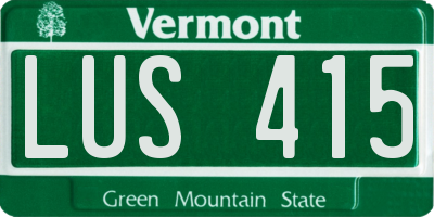 VT license plate LUS415