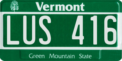 VT license plate LUS416