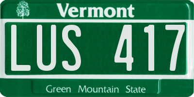 VT license plate LUS417