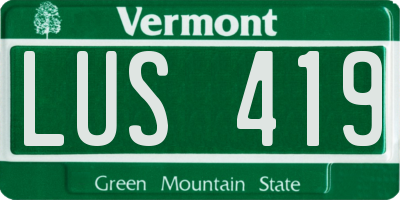 VT license plate LUS419