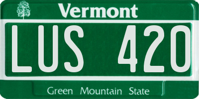 VT license plate LUS420