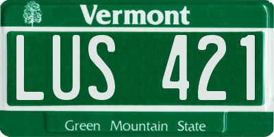 VT license plate LUS421