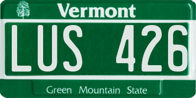 VT license plate LUS426