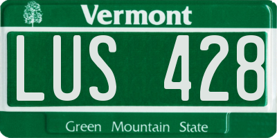 VT license plate LUS428