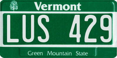 VT license plate LUS429