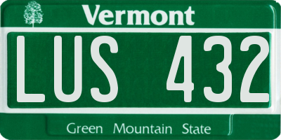 VT license plate LUS432