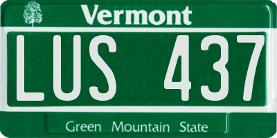 VT license plate LUS437