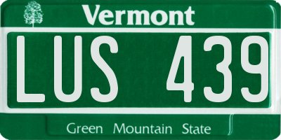 VT license plate LUS439