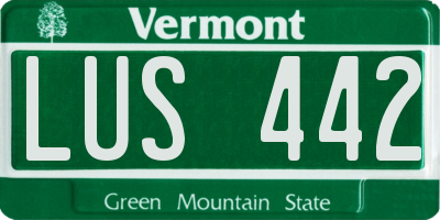 VT license plate LUS442