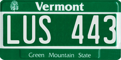 VT license plate LUS443