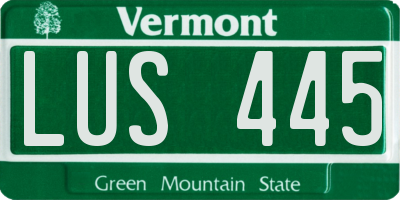 VT license plate LUS445