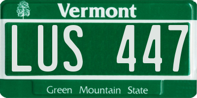 VT license plate LUS447