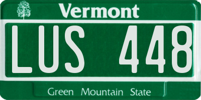 VT license plate LUS448