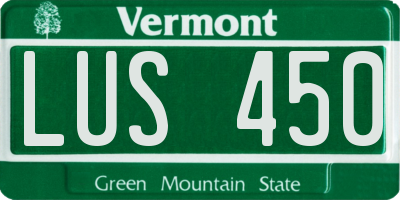 VT license plate LUS450