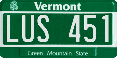 VT license plate LUS451