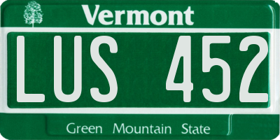 VT license plate LUS452