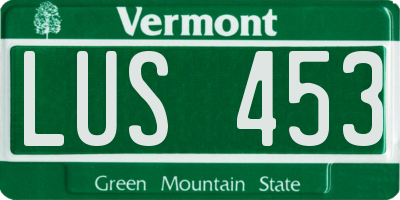 VT license plate LUS453