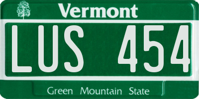VT license plate LUS454