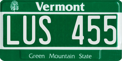 VT license plate LUS455