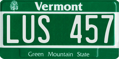 VT license plate LUS457
