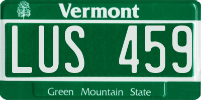 VT license plate LUS459