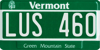 VT license plate LUS460