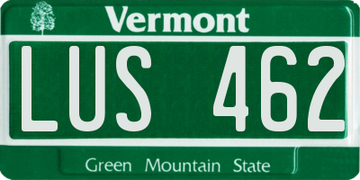 VT license plate LUS462