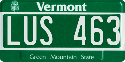VT license plate LUS463