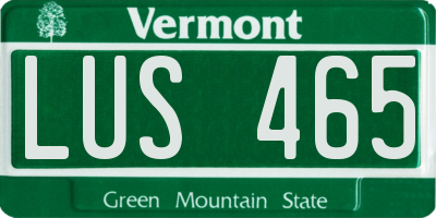 VT license plate LUS465