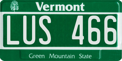 VT license plate LUS466