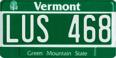 VT license plate LUS468