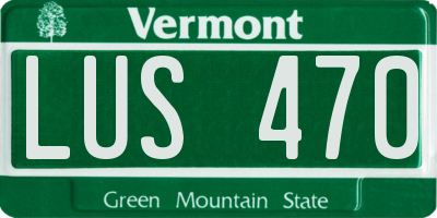 VT license plate LUS470