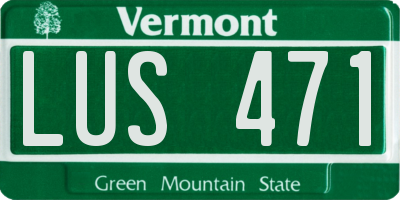 VT license plate LUS471