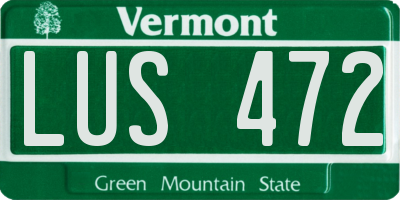 VT license plate LUS472