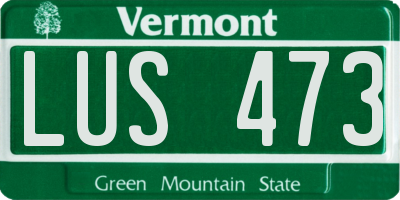 VT license plate LUS473