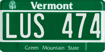 VT license plate LUS474
