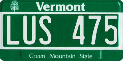 VT license plate LUS475