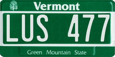 VT license plate LUS477