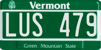 VT license plate LUS479