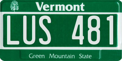 VT license plate LUS481