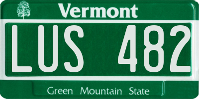 VT license plate LUS482