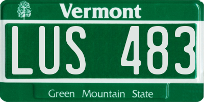 VT license plate LUS483